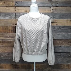 Allie Rose Textured Neutral beige Sweater Dolman Small